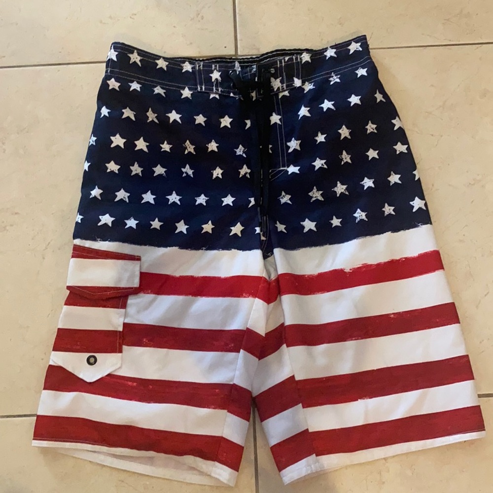 USA boys Flag design swim trunks